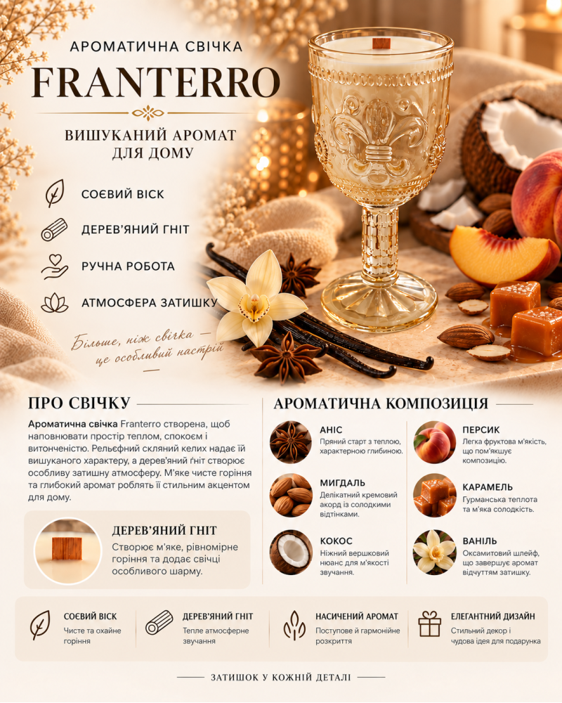 Ароматична свічка Franterro Regalia Vanilla Spicy 250 г (FRN-1082)