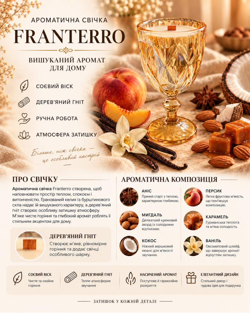 Ароматична свічка Franterro Grail Vanilla Spicy 220 г (FRN-1094)