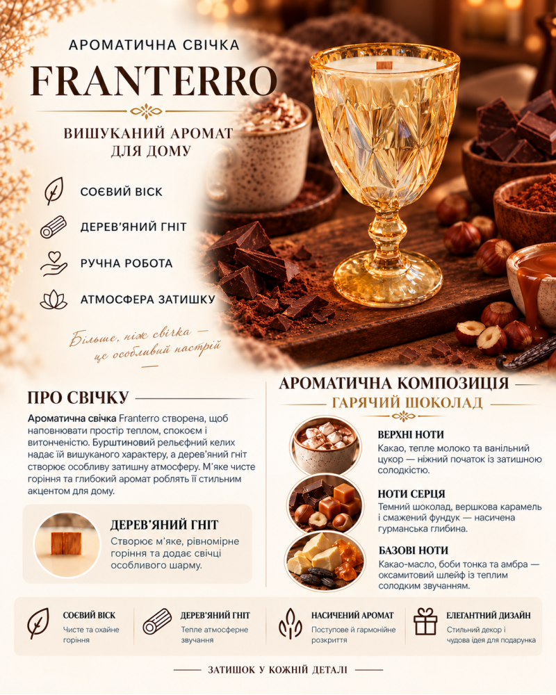 Ароматична свічка Franterro Grail Hot Chocolate 220 г (FRN-1096)