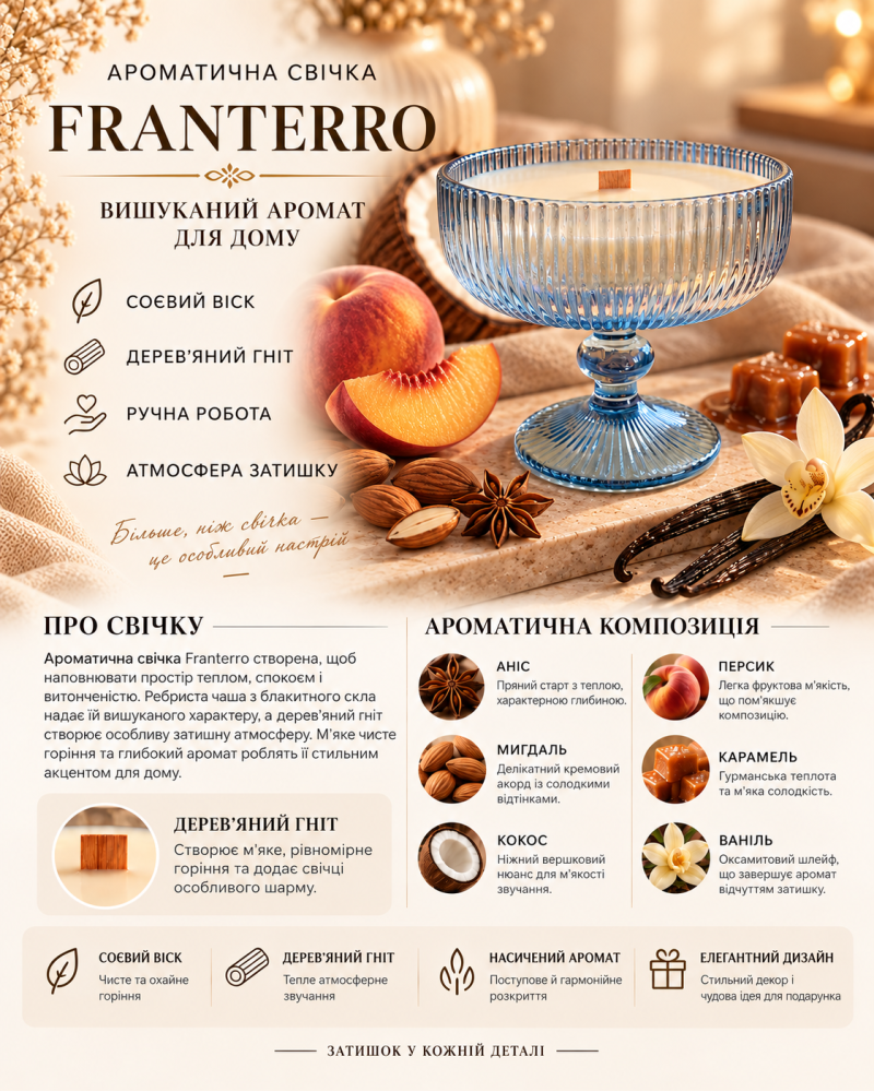 Ароматична свічка Franterro Chalice Vanilla Spicy 250 г (FRN-1098)
