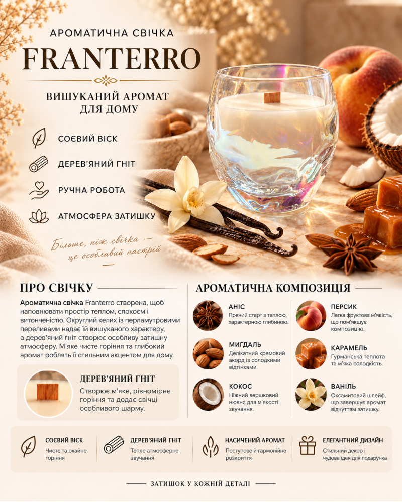 Ароматична свічка Franterro Facet Vanilla Spicy 300 г (FRN-1102)