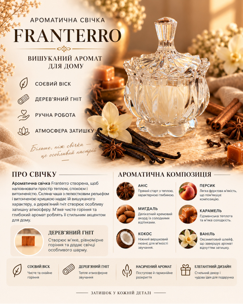 Ароматична свічка Franterro Lotus Vanilla Spicy 120 г (FRN-1126)
