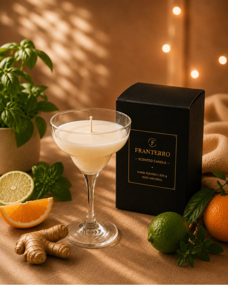 Ароматична свічка Franterro Lemongrass, Basil, Ginger, Lime, Orange, Mandarin 200 г (FRN-1043)
